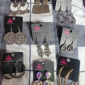Paparazzi Elegant Silver and Black Earring Collection